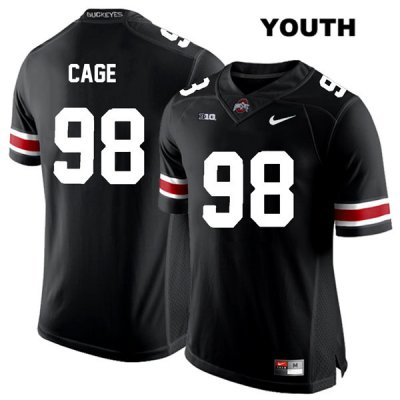 Youth NCAA Ohio State Buckeyes Jerron Cage #98 College Stitched Authentic Nike White Number Black Football Jersey VI20P84OO